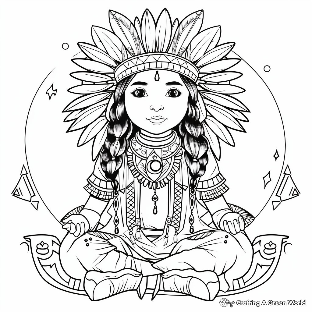 Native American Boho Rainbow Coloring Pages 3