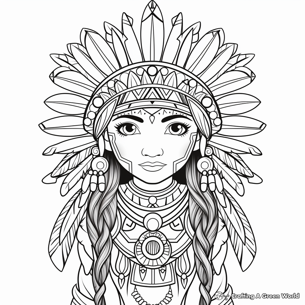 Native American Boho Rainbow Coloring Pages 4
