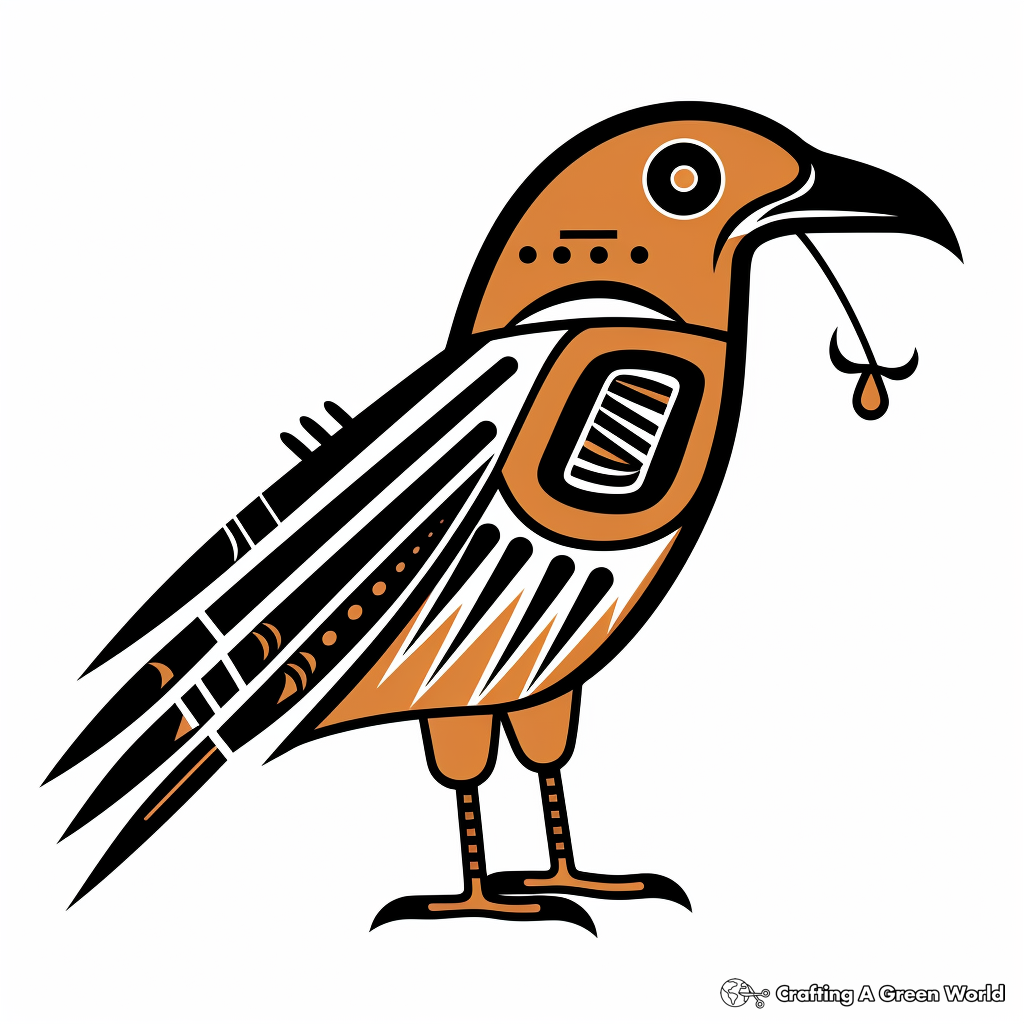 Native American Crow Symbol Coloring Pages 2