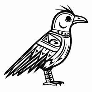 Native American Crow Symbol Coloring Pages 3
