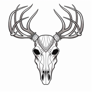 Native American Inspired Deer Skull Coloring Page 4