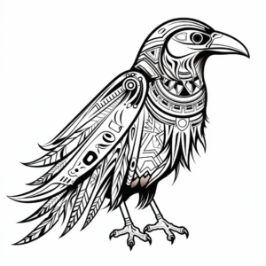 Native American Inspired Raven Coloring Pages 2