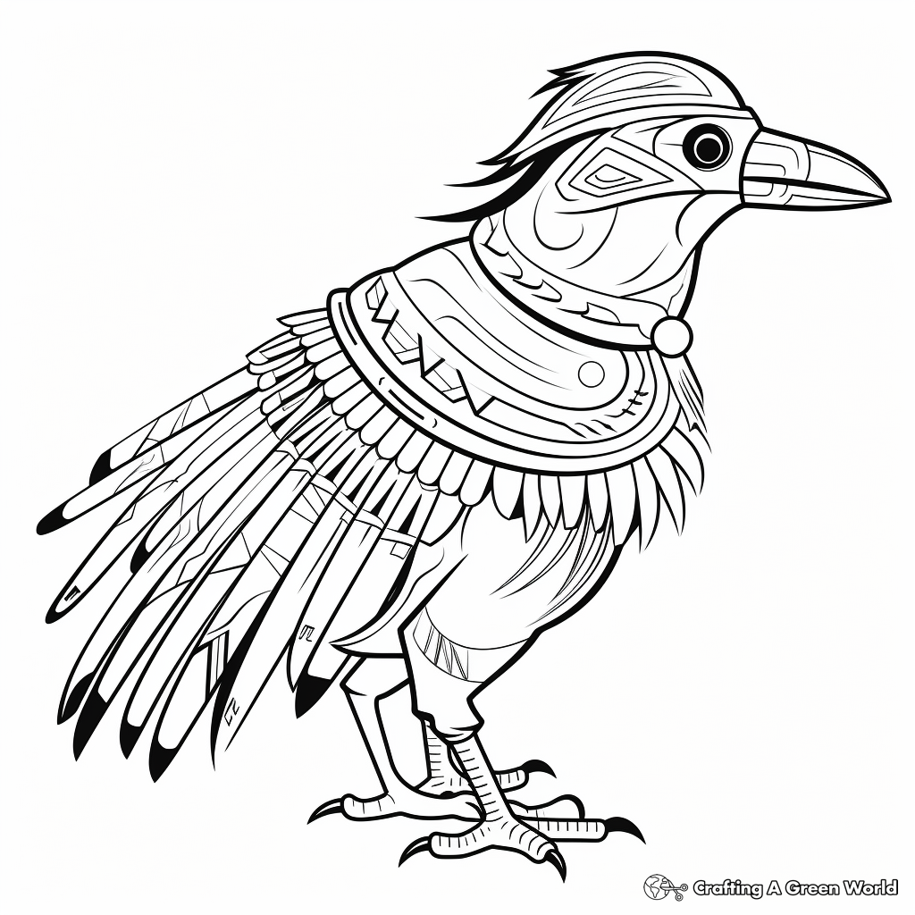 Native American Inspired Raven Coloring Pages 3