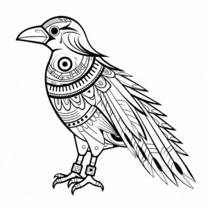 Native American Inspired Raven Coloring Pages 4