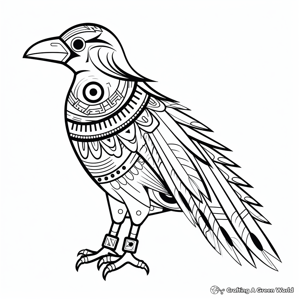 Native American Inspired Raven Coloring Pages 4
