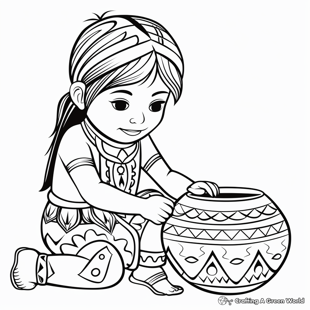 Native American Pottery Coloring Pages 1
