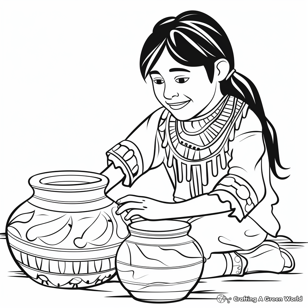 Native American Pottery Coloring Pages 3