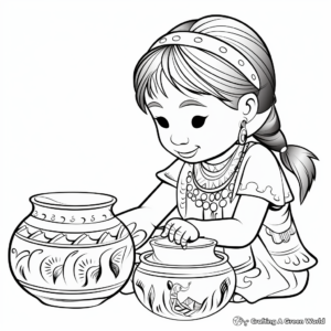 Native American Pottery Coloring Pages 4