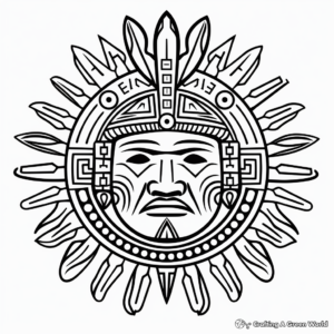Native American Zia Sun Symbol Coloring Pages 1