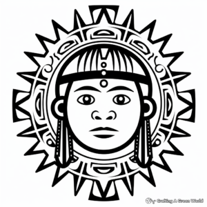 Native American Zia Sun Symbol Coloring Pages 2