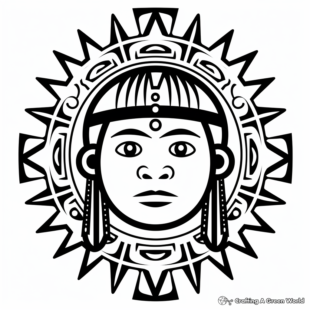 Native American Zia Sun Symbol Coloring Pages 2
