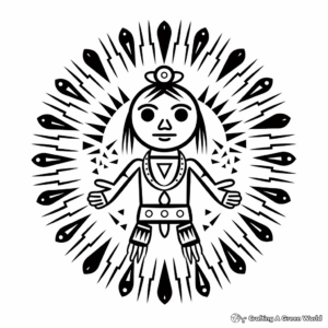 Native American Zia Sun Symbol Coloring Pages 3