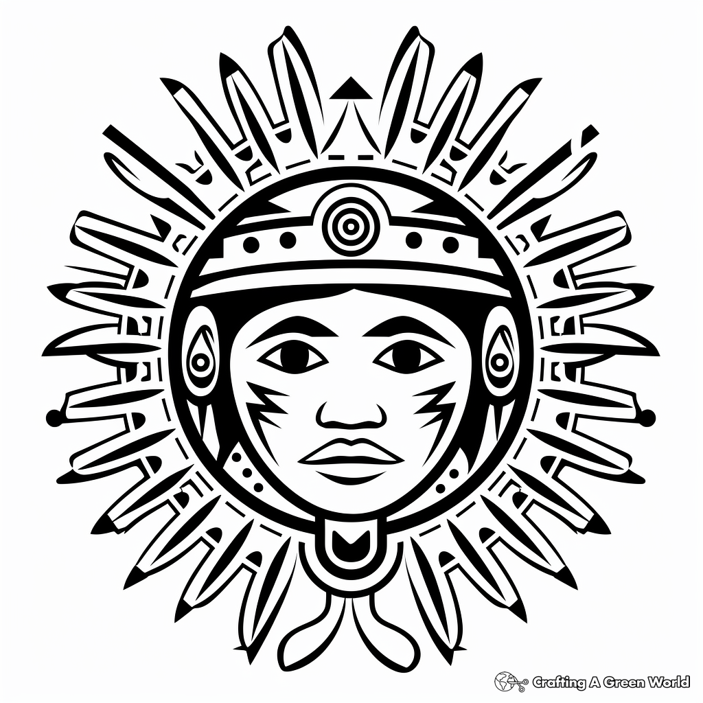 Native American Zia Sun Symbol Coloring Pages 4
