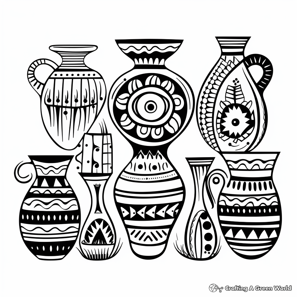 Native Australian Pottery Patterns Coloring Pages 1