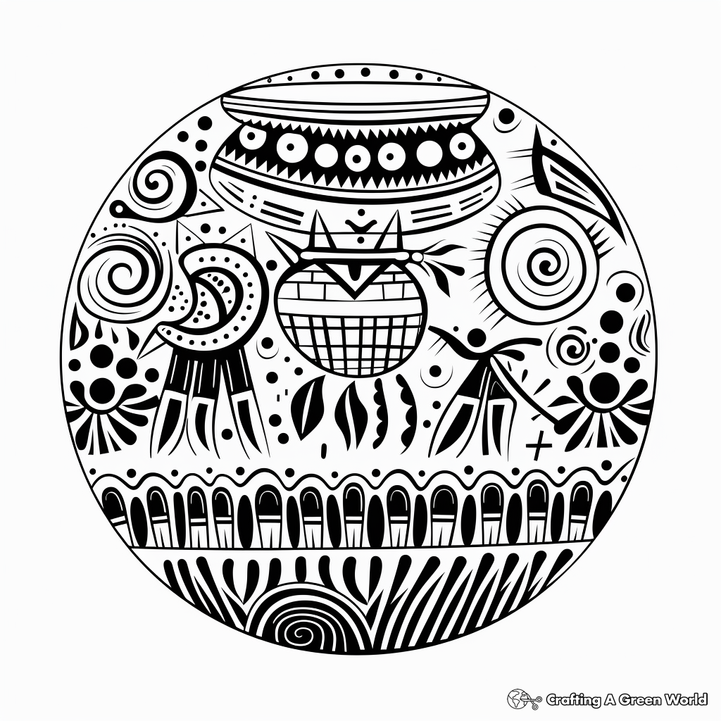 Native Australian Pottery Patterns Coloring Pages 2
