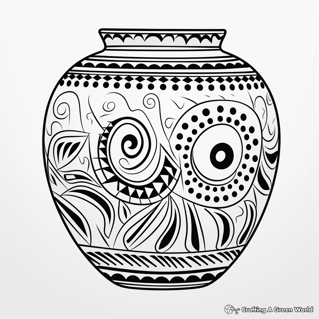Native Australian Pottery Patterns Coloring Pages 4