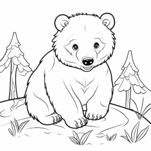 Native Australian Wombat Coloring Pages 1