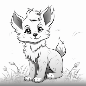 Nature Background Anime Wolf Pup Coloring Pages 1