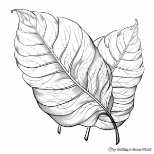 Nature-Inspired Detailed Leaf Coloring Pages 4
