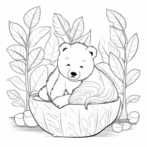 Nature Inspired Hibernating Bear Coloring Pages 3