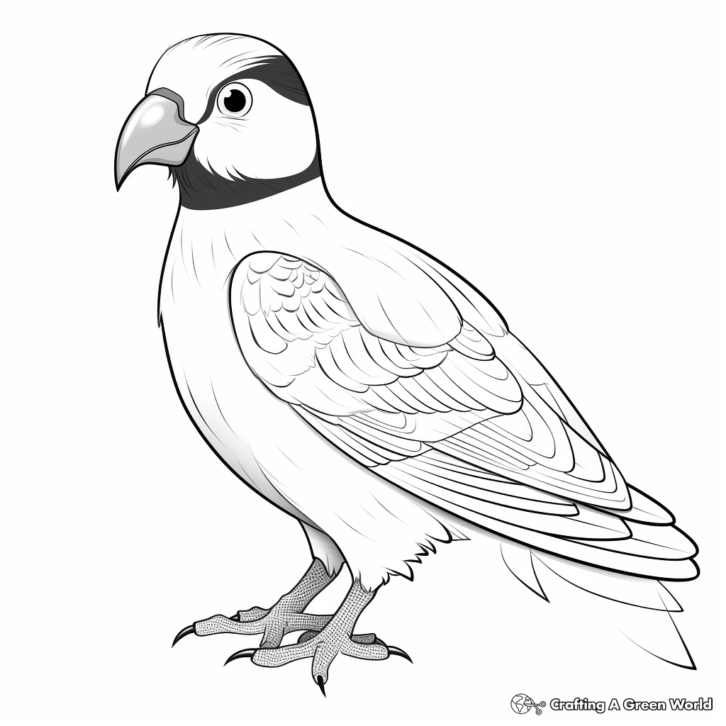 Nature-Inspired Horned Puffin Coloring Pages 1