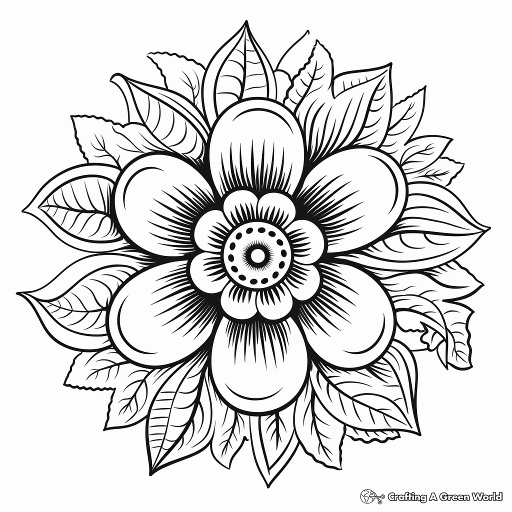 Nature-Inspired Mandala Coloring Pages 1