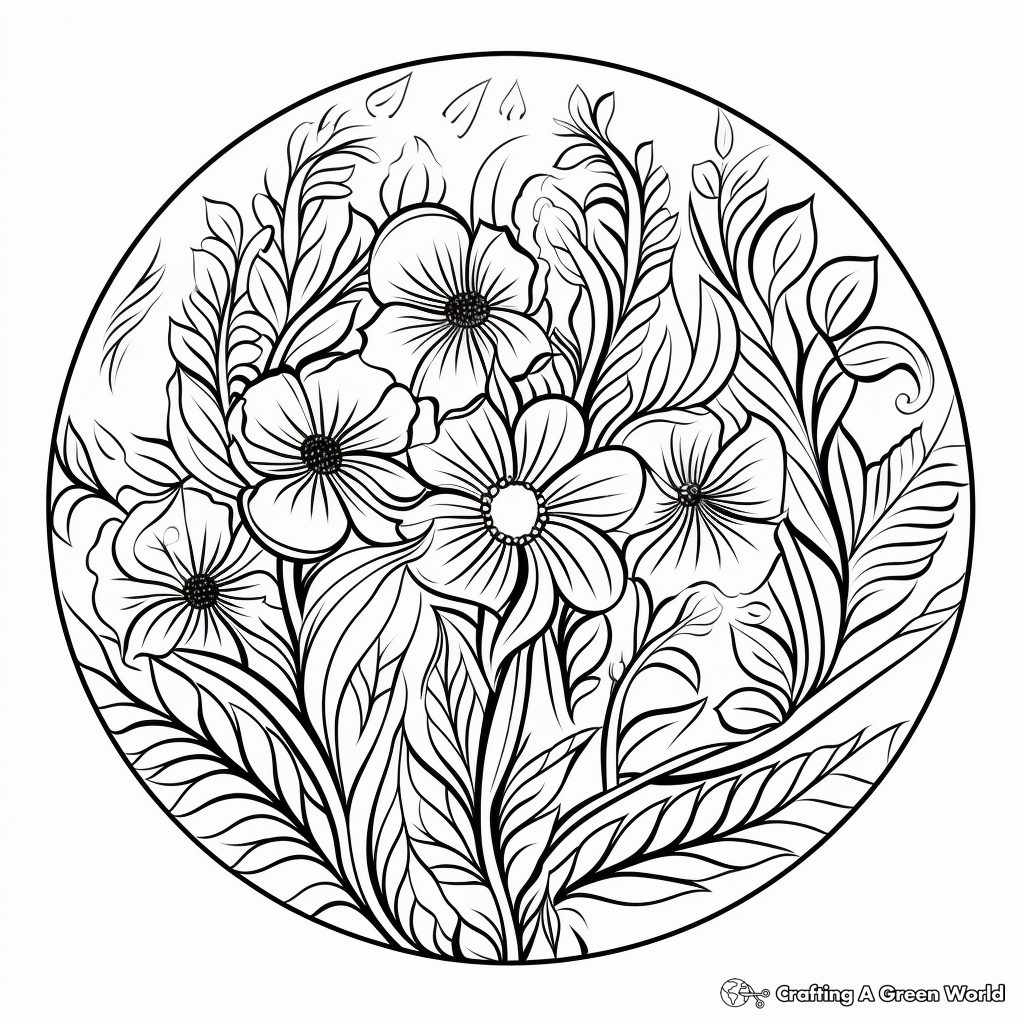 Nature-Inspired Mandala Coloring Pages 2