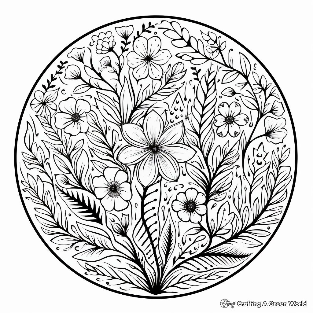 Nature-Inspired Mandala Coloring Pages 3