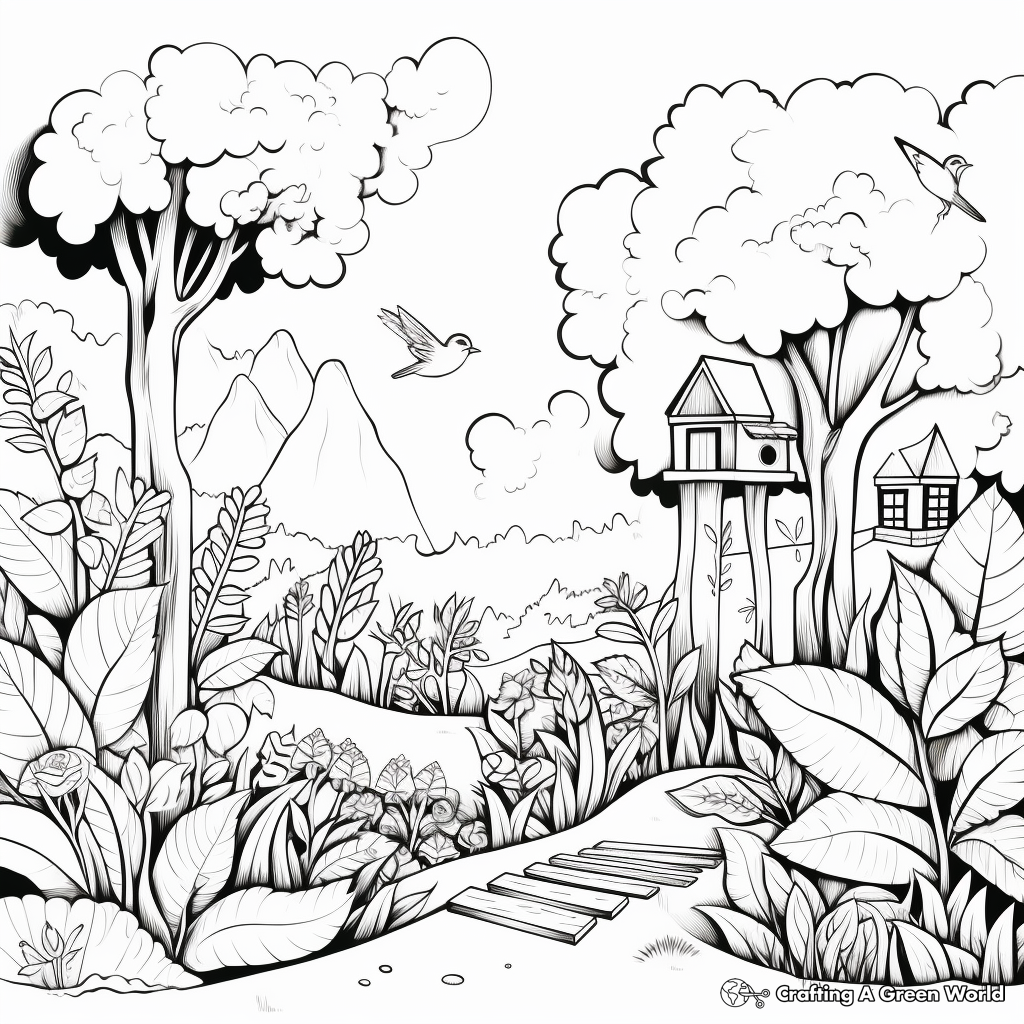 Nature-Inspired Trapezoid Coloring Sheets 1