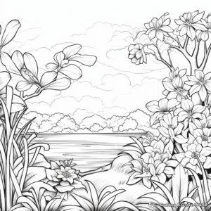 Nature-Themed Easy Coloring Pages for Relaxation 1
