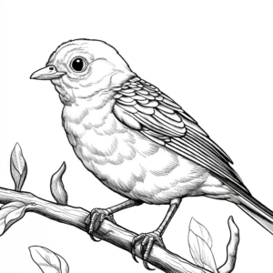 Nature's Beauty: Baby Finch Coloring Pages 1