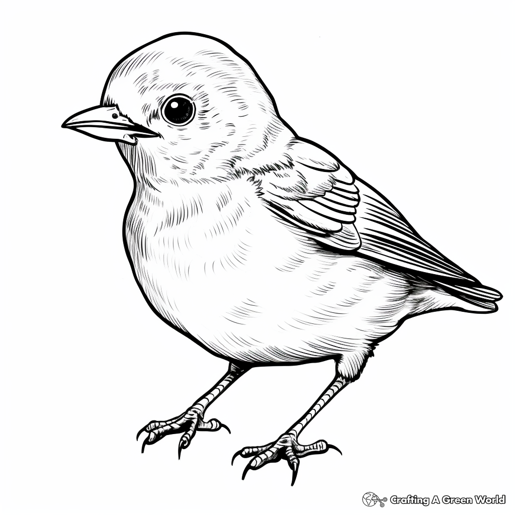 Nature's Beauty: Baby Finch Coloring Pages 2