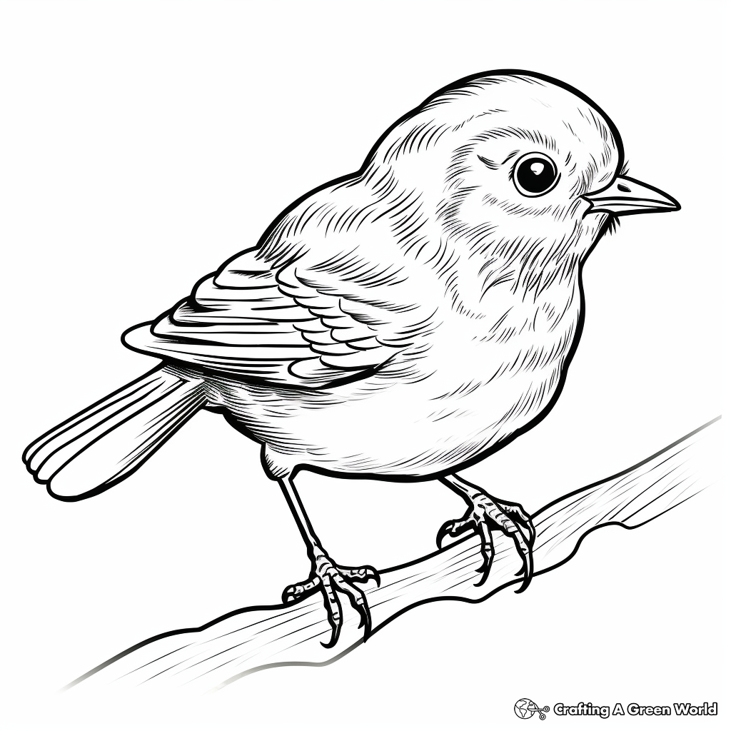 Nature's Beauty: Baby Finch Coloring Pages 4