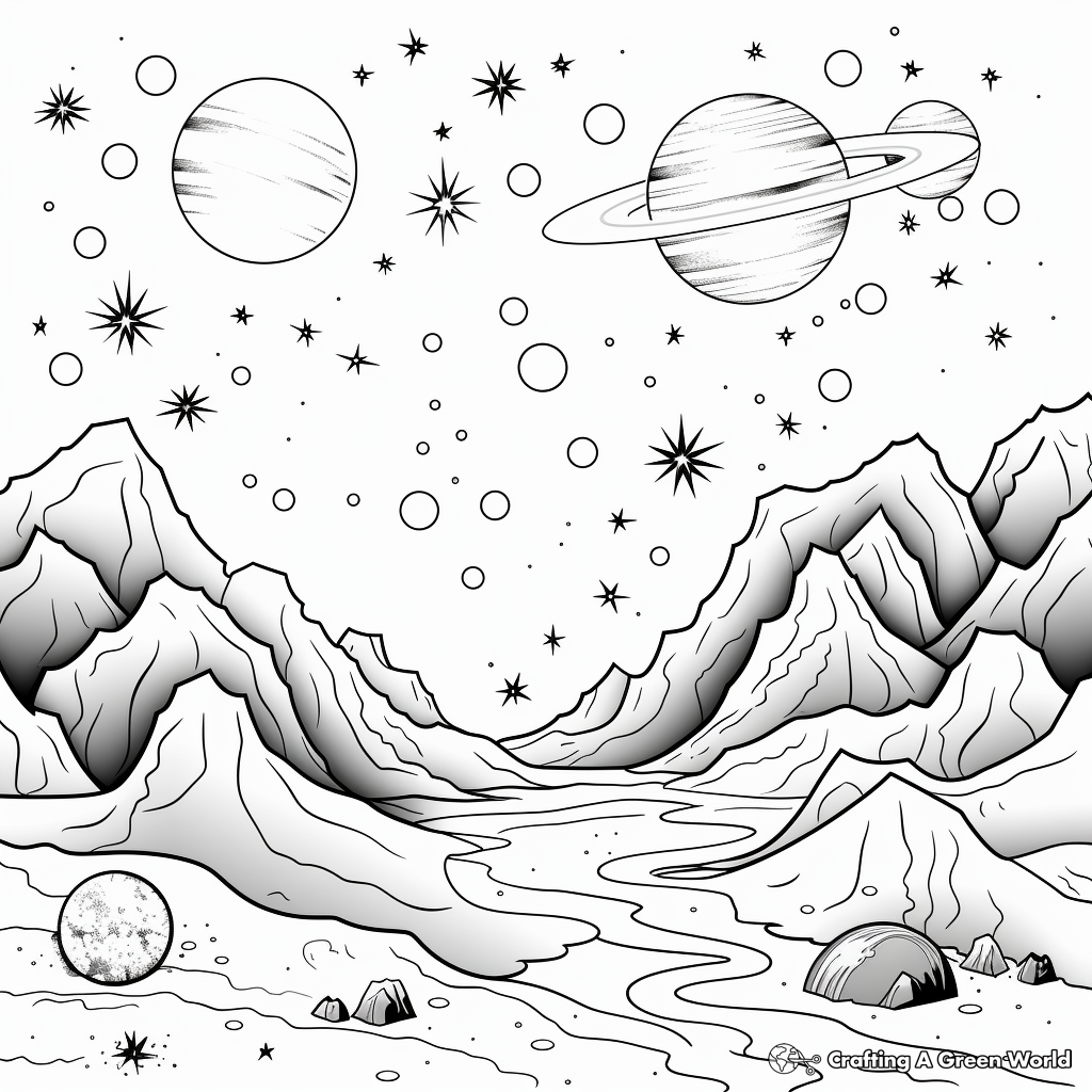 Nebulas and Star Clusters: Deep Space Coloring Pages 2