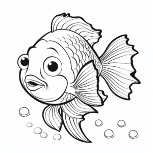 Nemo-Inspired Clownfish Cartoon Coloring Pages 1