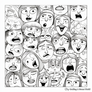 Nervous Faces Coloring Pages for Anxiety Relief 3