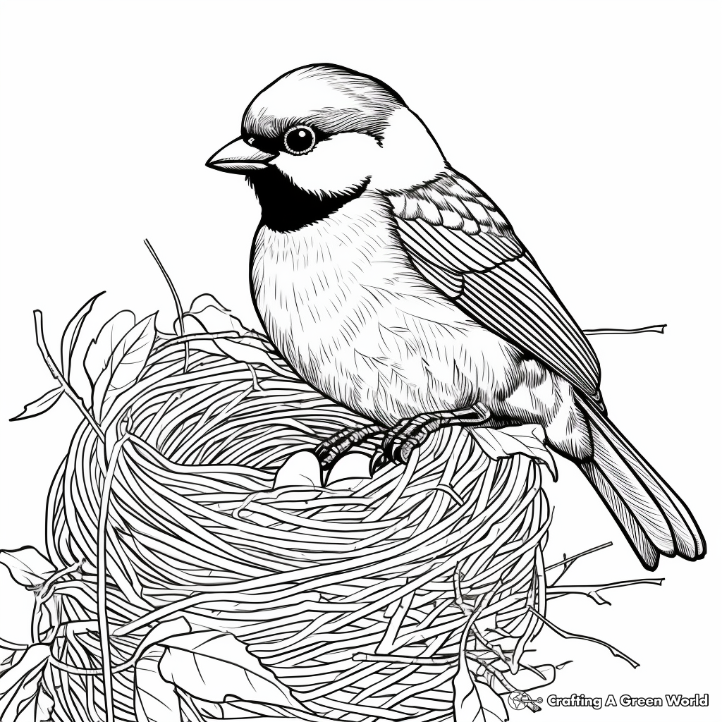Nest of Black Capped Chickadees Coloring Pages for Naturalists 3