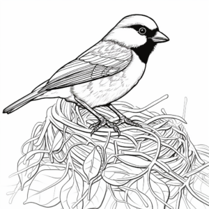 Nest of Black Capped Chickadees Coloring Pages for Naturalists 4