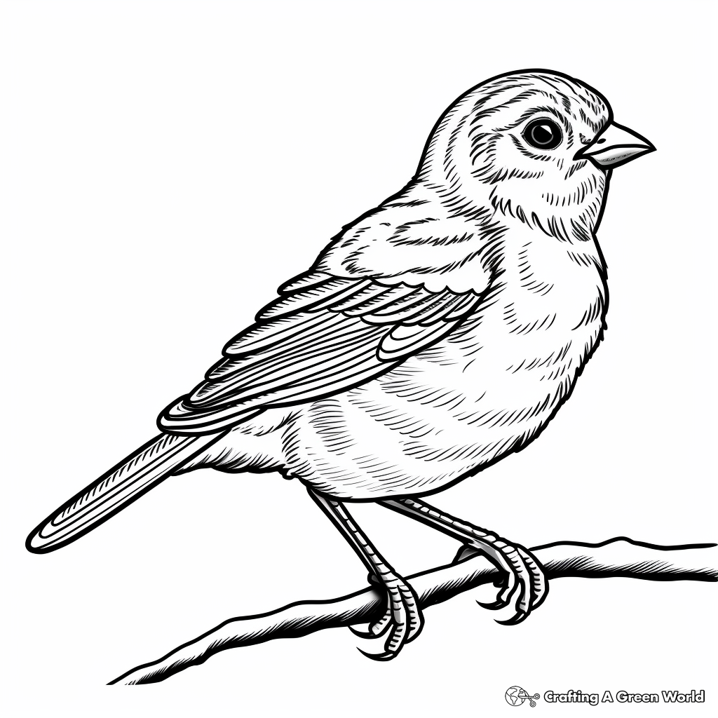 New Jersey State Bird: American Goldfinch Coloring Pages 2