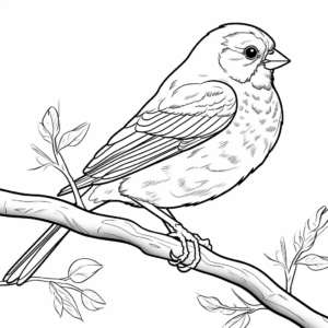 New Jersey State Bird: American Goldfinch Coloring Pages 4