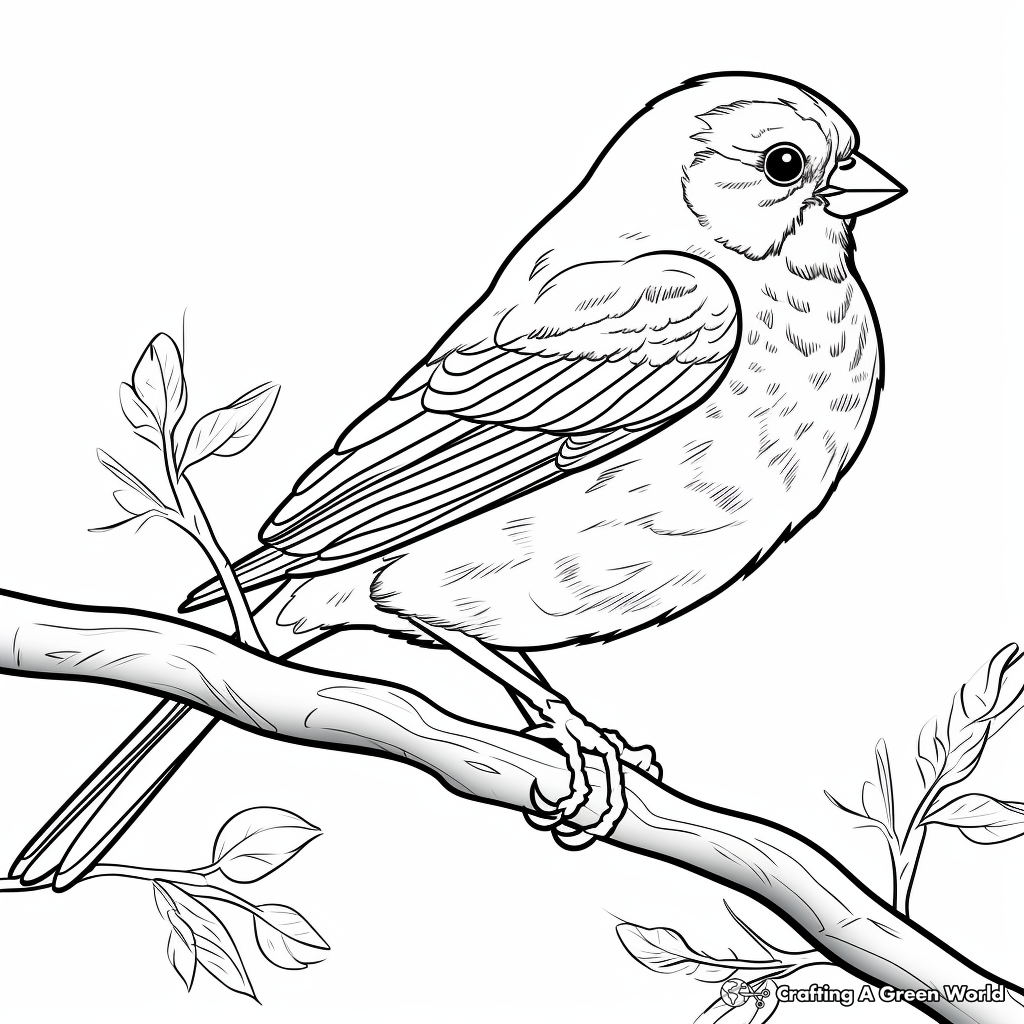 New Jersey State Bird: American Goldfinch Coloring Pages 3