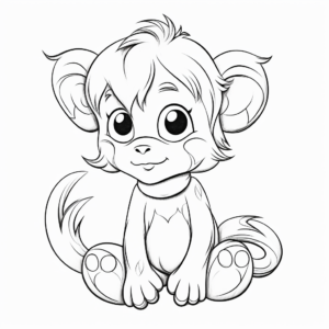 New Year Baby Girl Monkey Coloring Pages 4