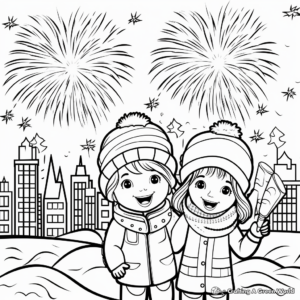 New Year’s Fireworks Coloring Pages 2