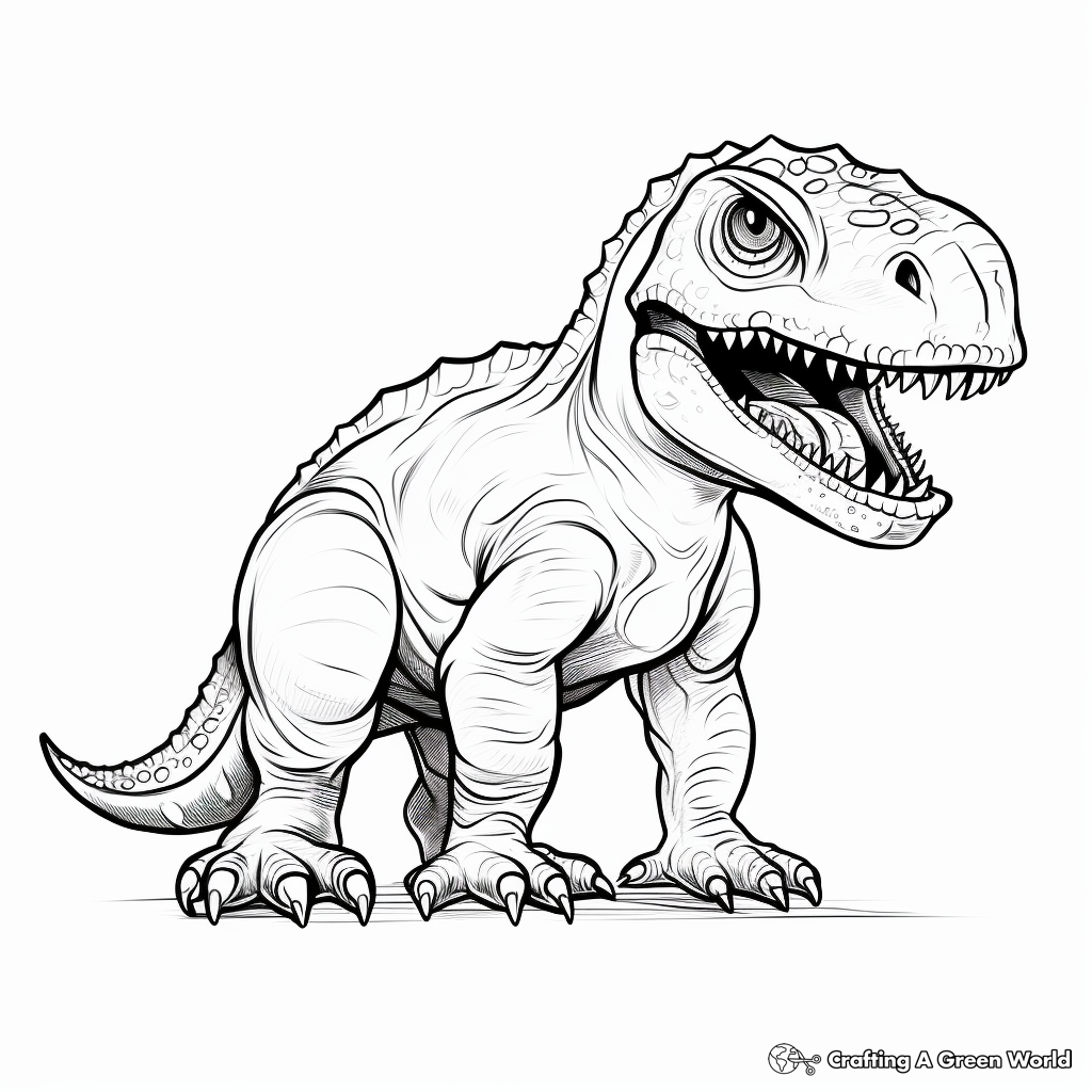 Newborn Baby T Rex Coloring Pages for Kids 1
