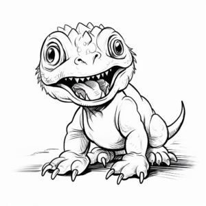 Newborn Baby T Rex Coloring Pages for Kids 2