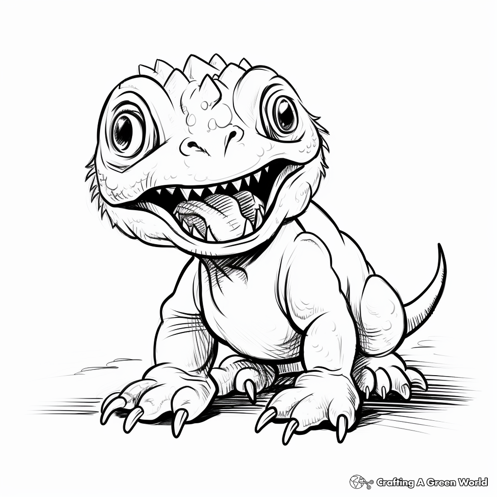 Newborn Baby T Rex Coloring Pages for Kids 2