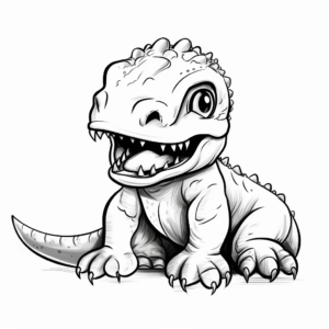 Newborn Baby T Rex Coloring Pages for Kids 4