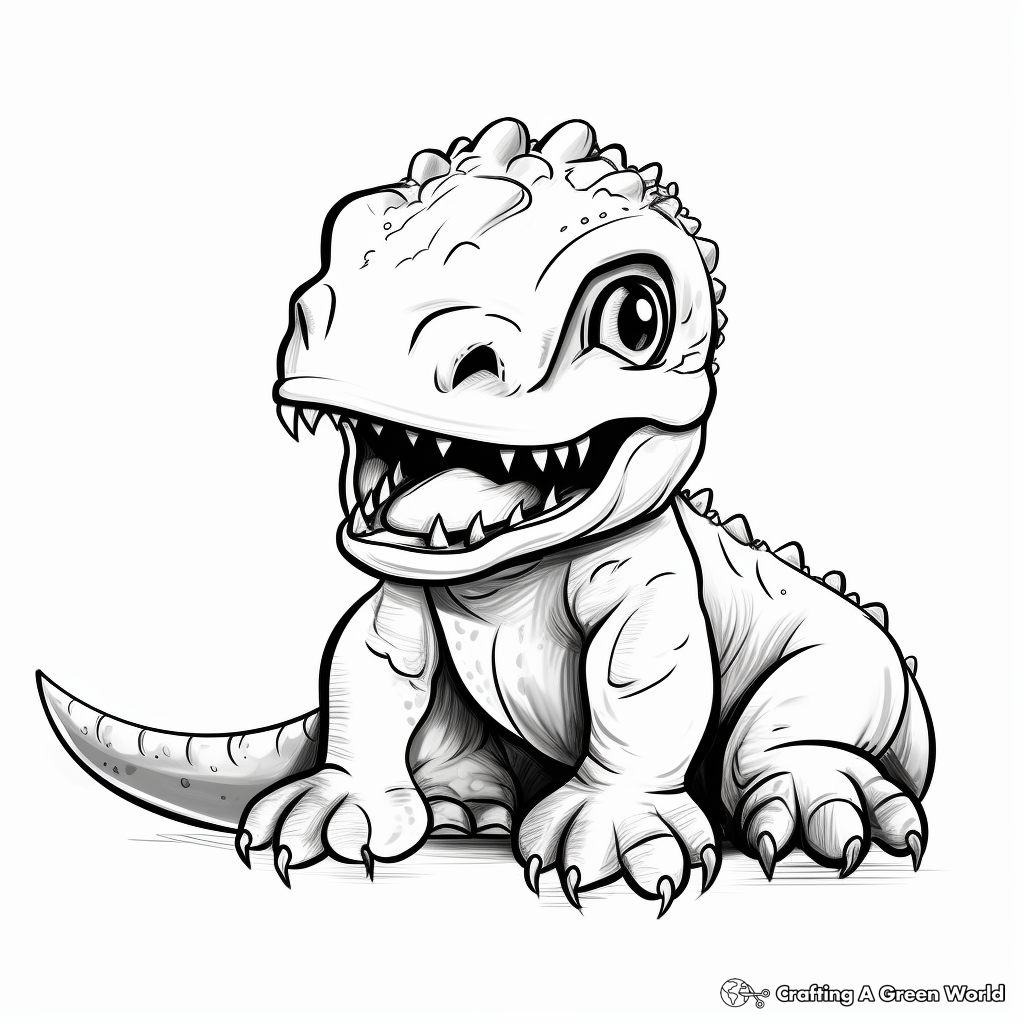 Newborn Baby T Rex Coloring Pages for Kids 4