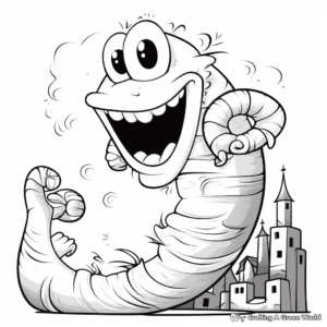 Night Crawler Gummy Worm Coloring Pages 4
