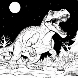 Night of the Dinosaurs: Ceratosaurus vs. Iguanodon Coloring Pages 4